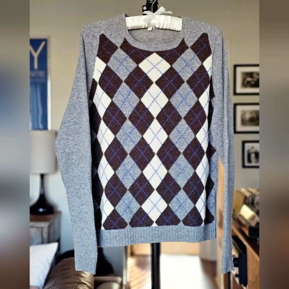 J. Crew Lambs Wool Argyle Sweater